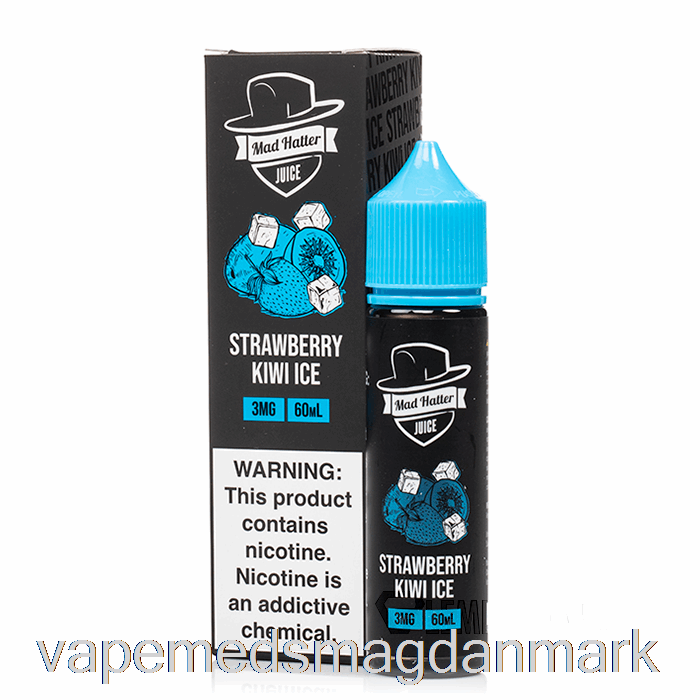 Engangs Vape Danmark Jordbær Kiwi Is - Mad Hatter - 60ml 3mg